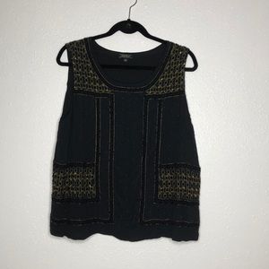 Lucky brand embroidered and beaded top